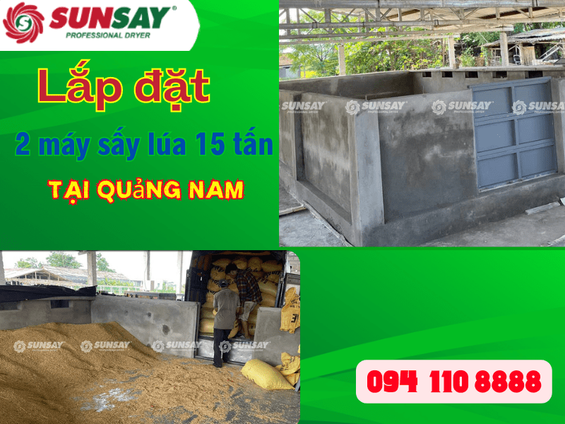 Lắp đặt 2 máy sấy lúa 15 tấn tại Quảng Nam