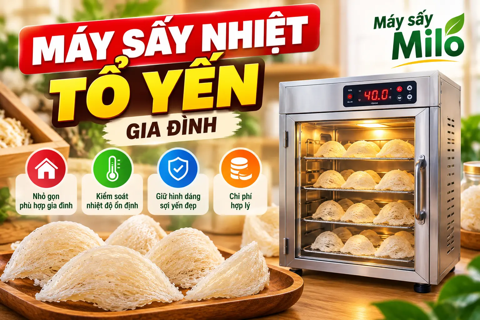 Máy sấy nhiệt tổ yến gia đình